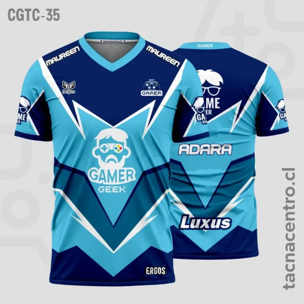 Camisetas Gamer Naranja con negro 3 Camisetas Gamer celeste