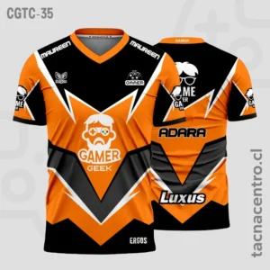 Camisetas Gamer Naranja con negro