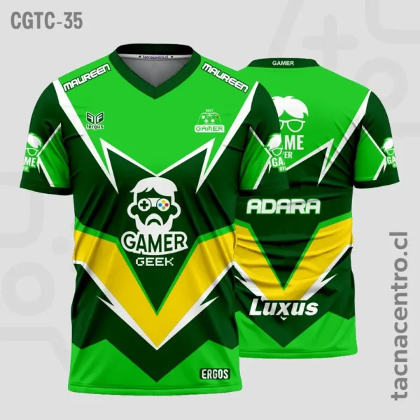 Camisetas Gamer Naranja con negro 2 Camisetas Gamer verde