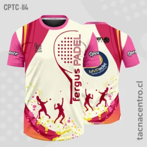 Camisetas de Padel beige con rosado
