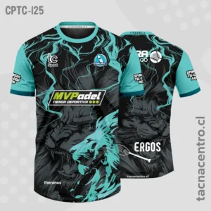 Camisetas de Padel celeste y negro