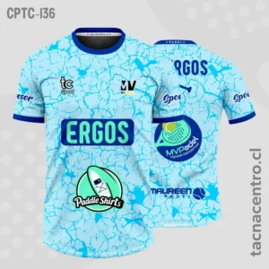 Camisetas de Padel celestes con grietas