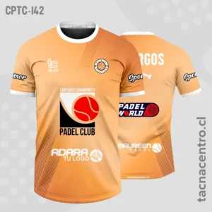 Modelos de Camisetas de Pádel 64 Camisetas de Padel Naranja con ribetes blancos