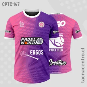 Modelos de Camisetas de Pádel 101 Camisetas de Padel rosado con morado