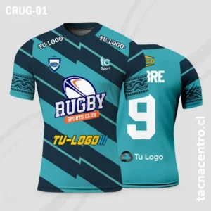 Camisetas de Rugby celeste con franjas