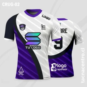 Camisetas de Rugby Morado con blanco