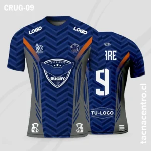 Camisetas de Rugby azul con franjas plomas