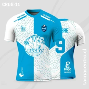 Camisetas de Rugby Blanco con celeste
