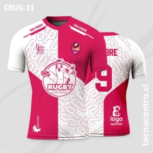 Camisetas de Rugby Blanco con rosado