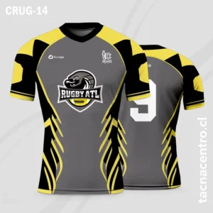 Camisetas de Rugby gris con amarillo