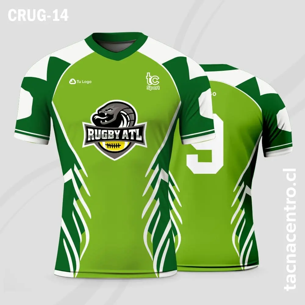 Camisetas de Rugby Verde con blanco