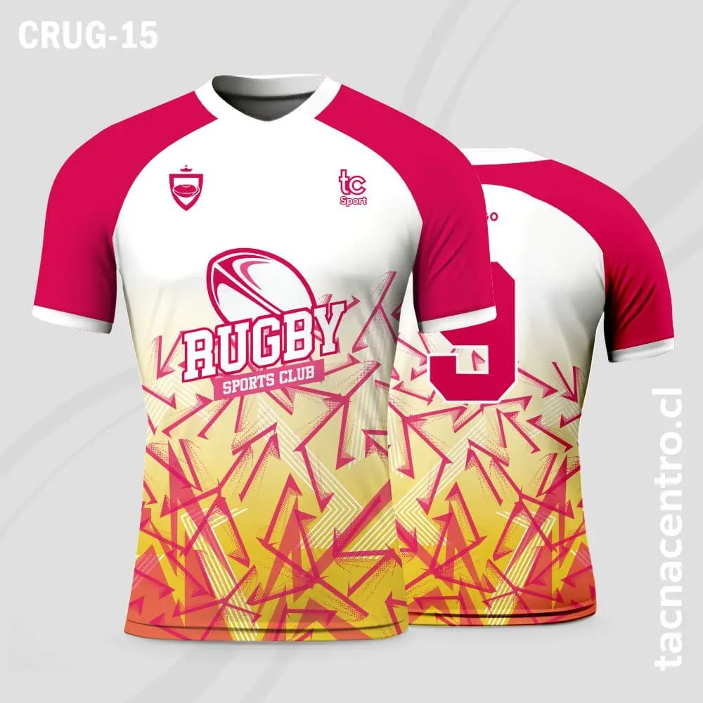 Camisetas de Rugby Blanco con rosado