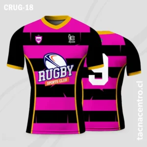 Camisetas de Rugby Fucsia con franjas
