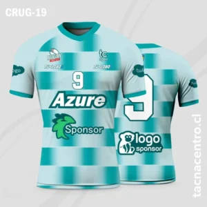 Camisetas de Rugby celeste cuadrile
