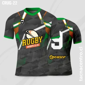 Camisetas de Rugby Gris con verde