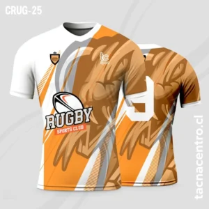 Camisetas de Rugby blanco con naranja