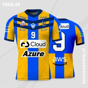 Camisetas de Rugby amarillo con azul