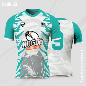 Camisetas de Rugby Gris y turquesa