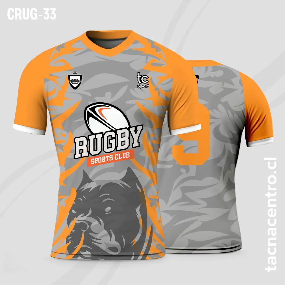 Camisetas de Rugby Gris y naranja