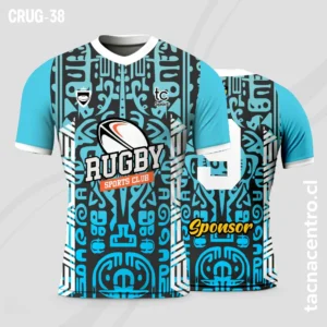 Camisetas de Rugby celeste ribetes blancos