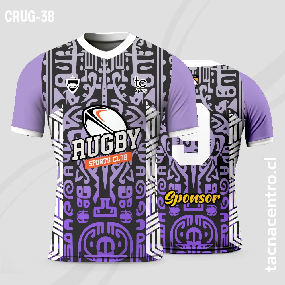 Camisetas de Rugby morado rayado