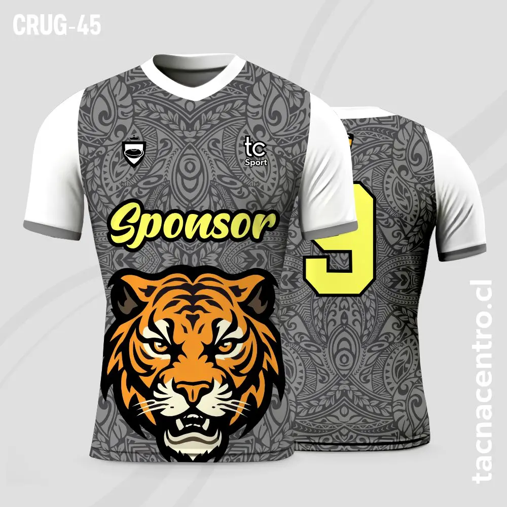 Camisetas de Rugby Plomo con blanco