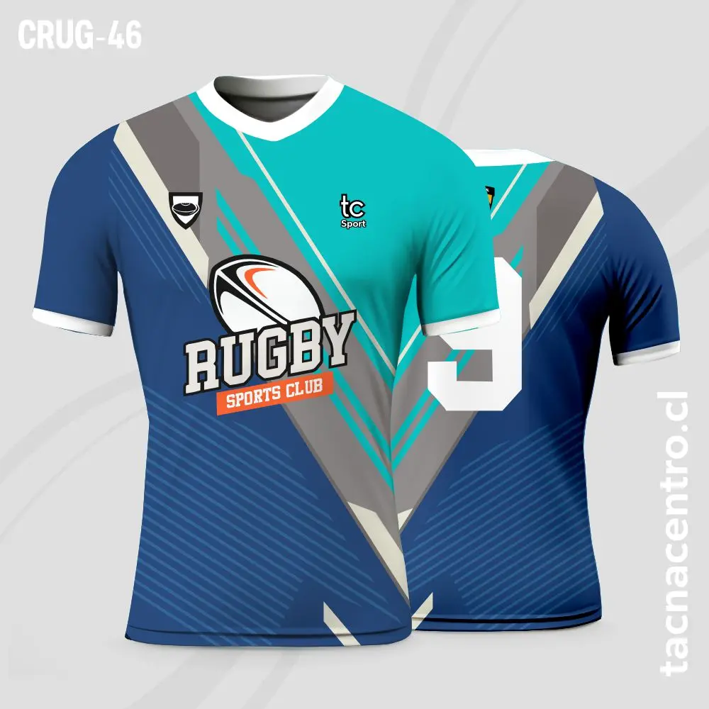 Camisetas de Rugby Azul con celeste