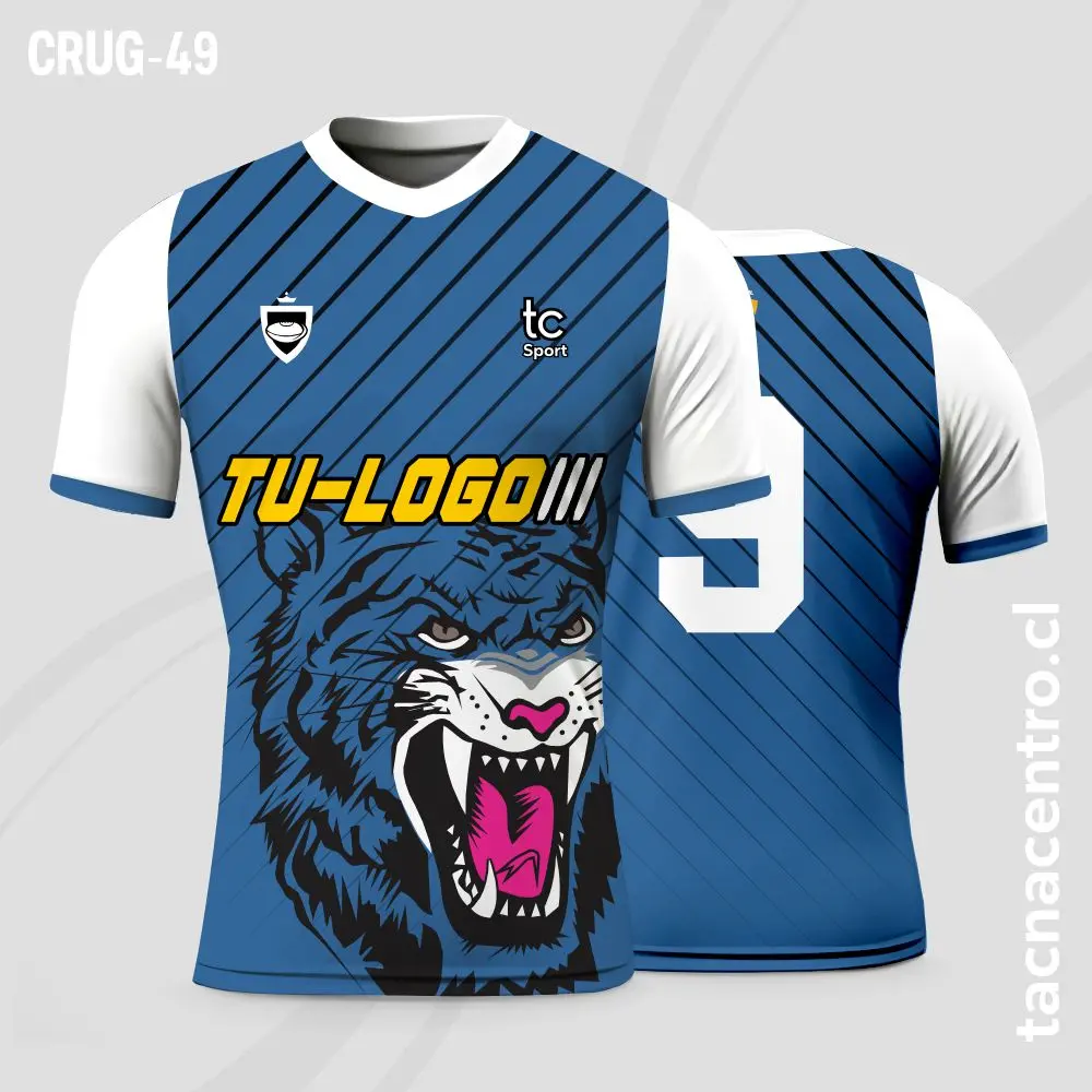 Camisetas de Rugby Azul con blanco
