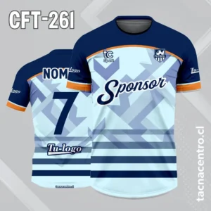 Camiseta de Futbol Azul con Celeste