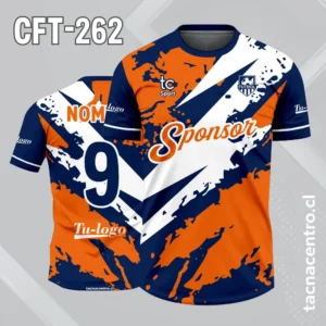 Camiseta de Futbol blanco y naranja