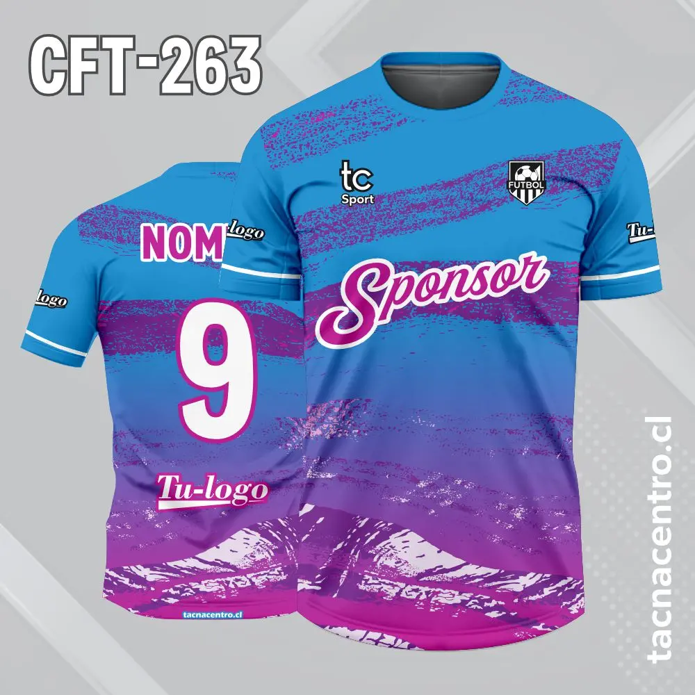 Camiseta de Futbol Celeste fucsia