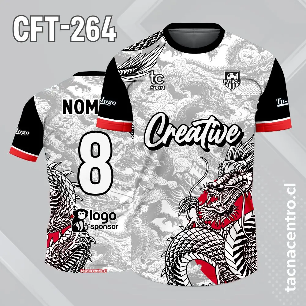 Camiseta de Futbol Gris dragon