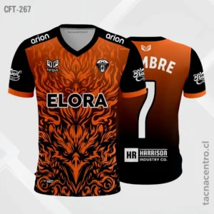 Camiseta de Futbol naranja y negro