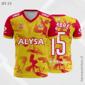 Camiseta de Futbol amarillo y fucsia