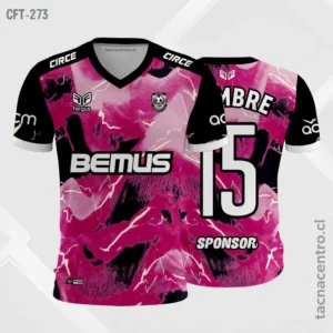 Camiseta de Futbol rosado y negro