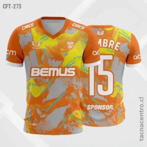 Camisetas de Fútbol Personalizadas: Diseño Gratis 4 Camiseta de Futbol Naranja amarillo gris