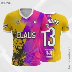 Camiseta de Futbol amarillo y fucsia