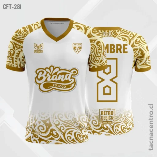 Camiseta de Futbol Blanco dorado