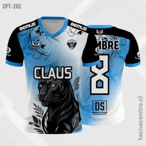 Camiseta de Futbol negro blanco celeste