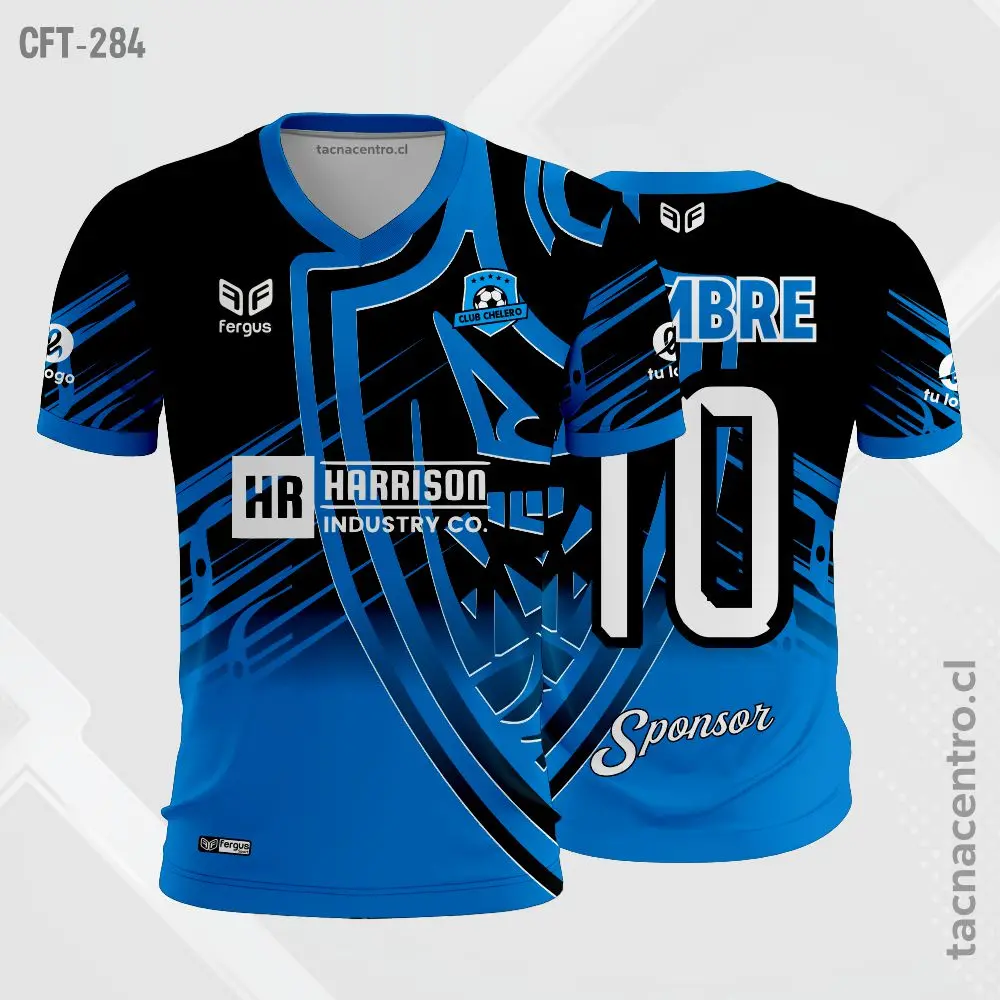 Camiseta de Futbol Azul y negro