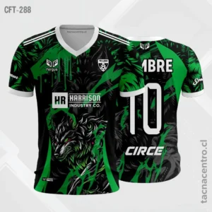 Camiseta de Futbol verde lobo