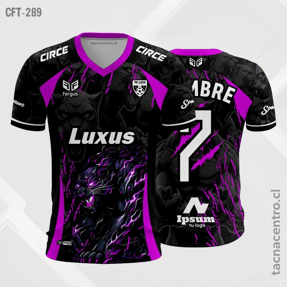 Camiseta de Futbol Negro y morado