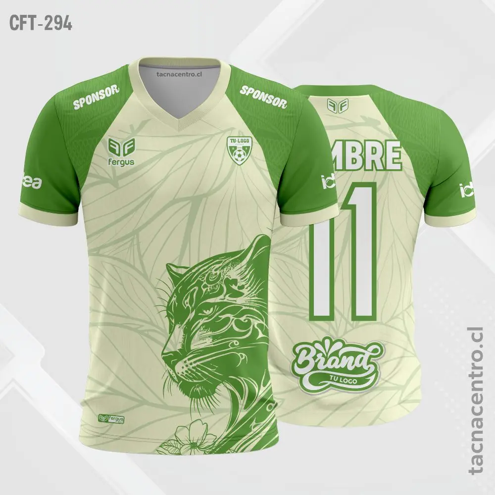 Camiseta de Futbol Beige y verde