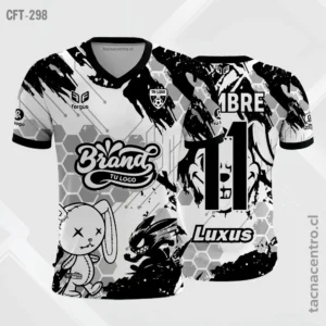 Camisetas de Fútbol Personalizadas: Diseño Gratis 15 Camiseta de Futbol Blanco gris y negro