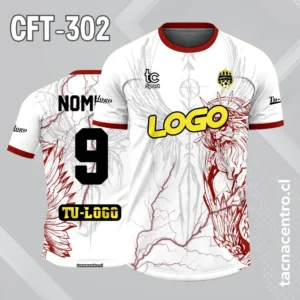 Camiseta de Futbol blanco y rojo