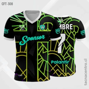 Camiseta de Futbol Negro con rayas