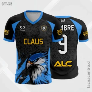 Camiseta de Futbol negro y azul