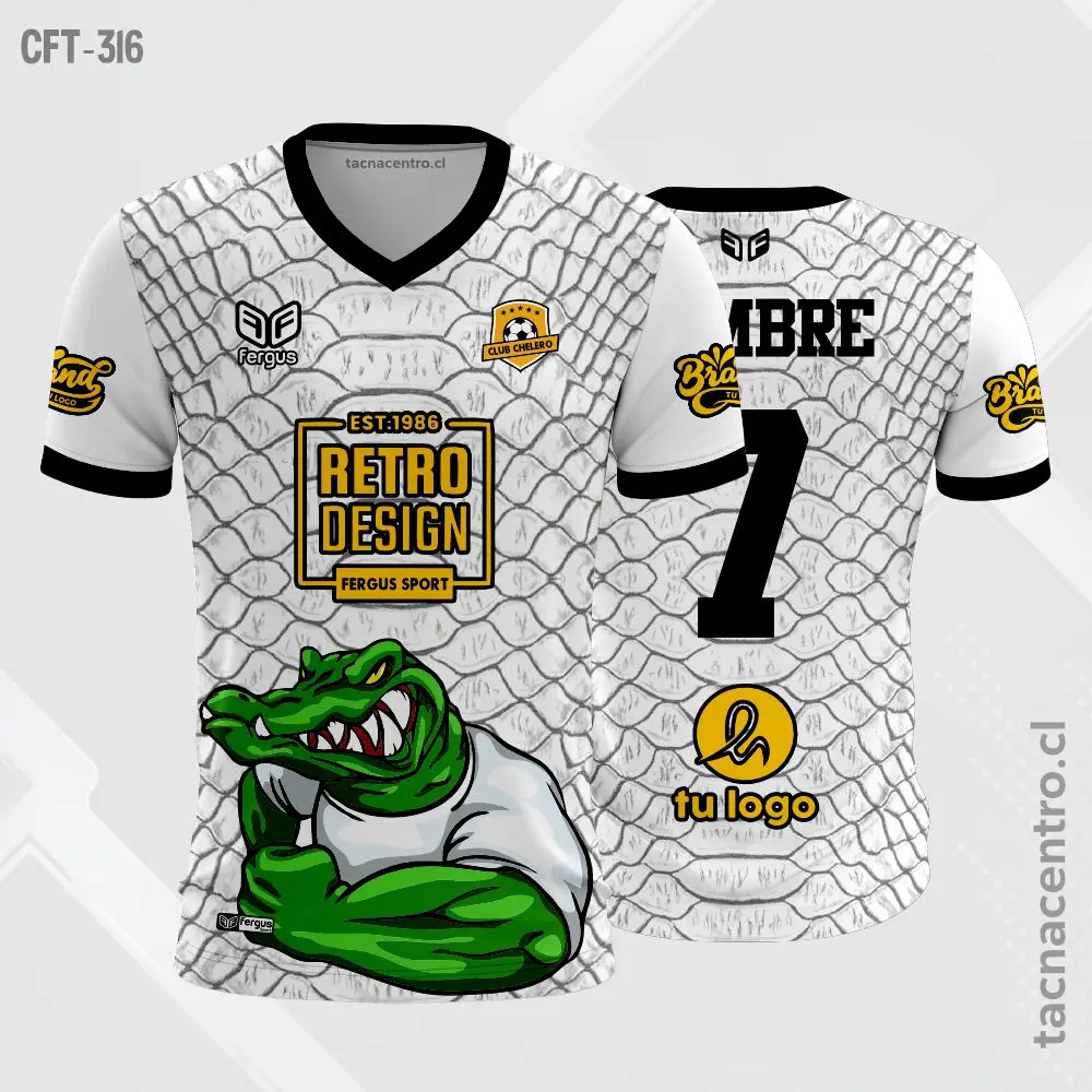 Camiseta de Futbol Blanco con rayas