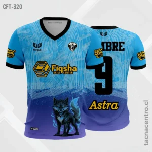 Camiseta de Futbol celeste y morado