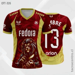 Camisetas de Fútbol Personalizadas: Diseño Gratis 10 Camiseta de Futbol Guinda y dorado